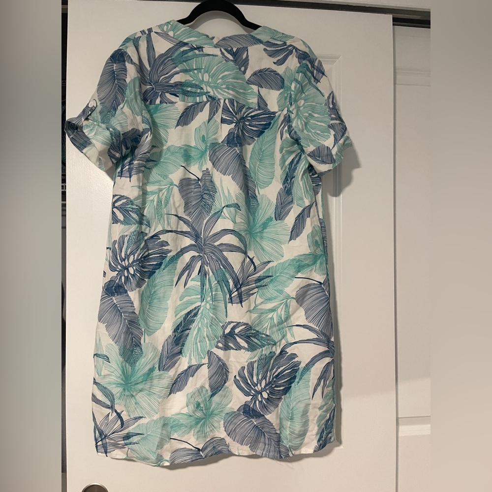 Tori Richard Tropical Blue and Green Dress - Picture 3 of 4